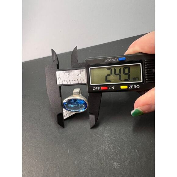 NEW Swiss Blue Topaz sterling silver ring size 7 / 11.79 grams - Picture 6 of 11